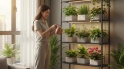 Ide Aktivitas Berkebun di Apartemen dengan Lahan Terbatas Menggunakan Rak Tanaman yang Vertikal dan Estetik